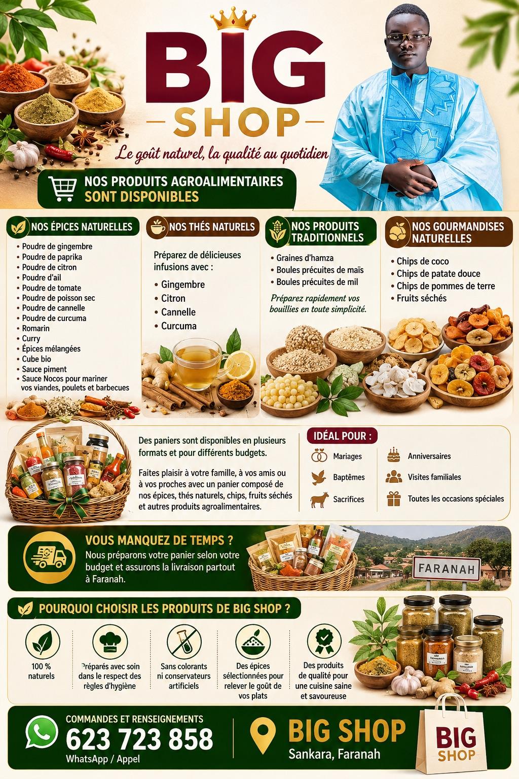 BIG SHOP – Saveurs locales et produits agroalimentaires de qualité à Faranah