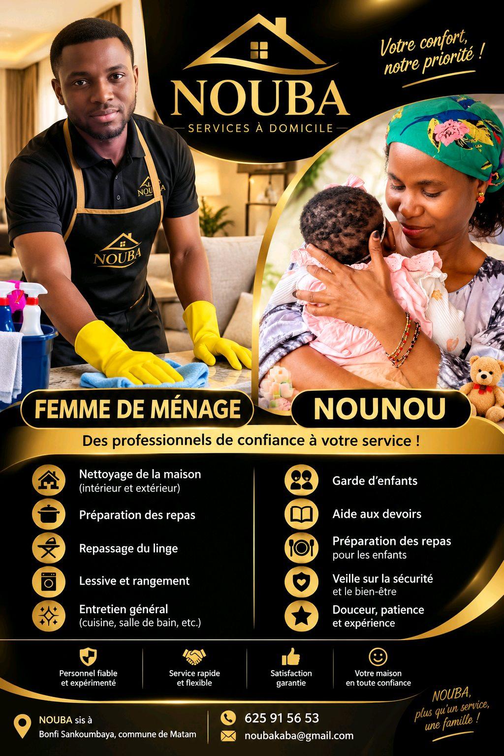 Femme de ménage et nounou